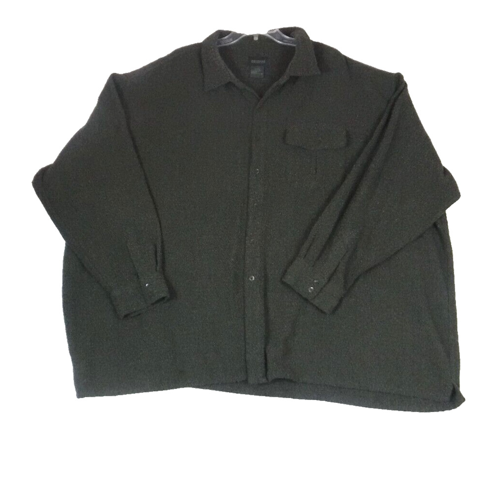 Alexander Lloyd Shirt Size 5X Big Gray Button Up Pockets Long Sleeve Casual Knit